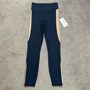 Calme By Johnny Was Color Block Blue Skinny Athletic Pants Womens Size XS $128